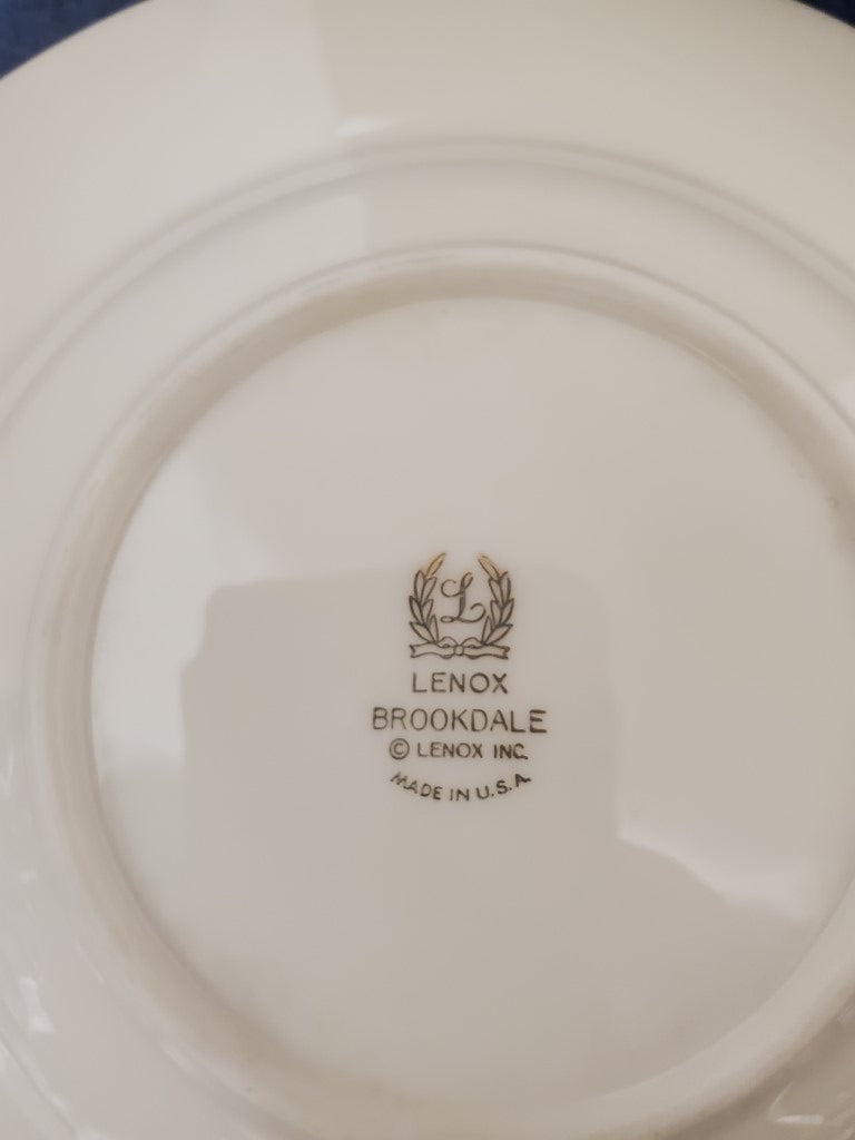 Set of 2 Lenox Brookdale Footed Cup & Saucer Sets