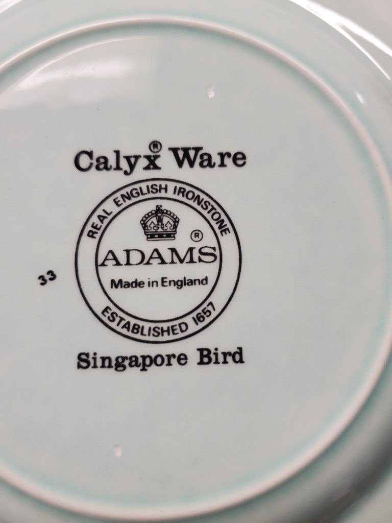 Set of 3 Adams Singapore Bird Bread & Butter Plates