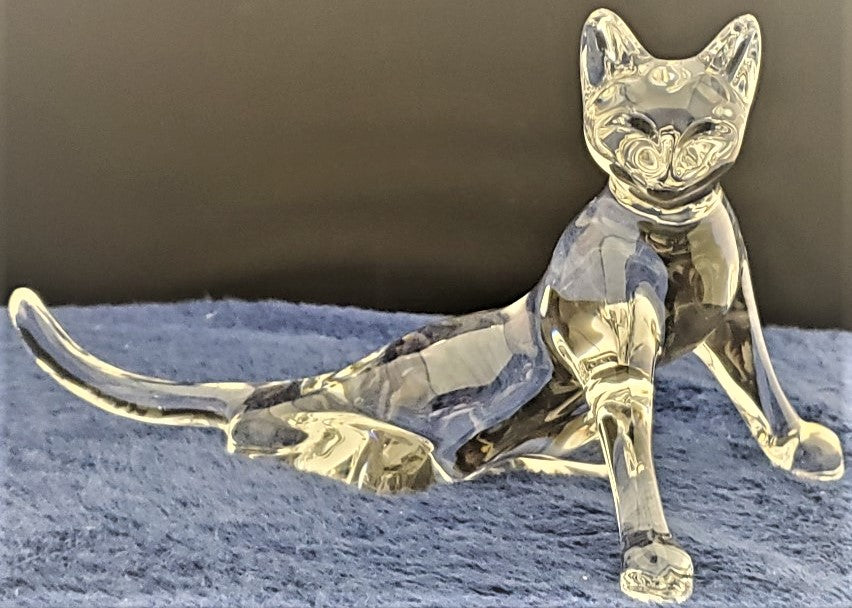 Baccarat Maneki Neko Lucky Fortune Cat Midnight Blue Crystal