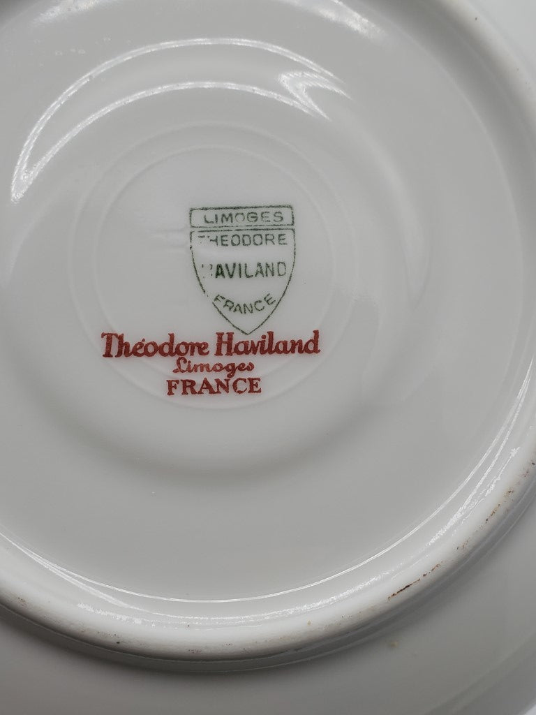 Set of 9 Haviland Orleans (Floral) Cup & Saucer Sets LK