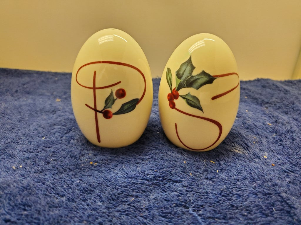 Lenox Winter Greetings Egg Shaped Salt & Pepper Set