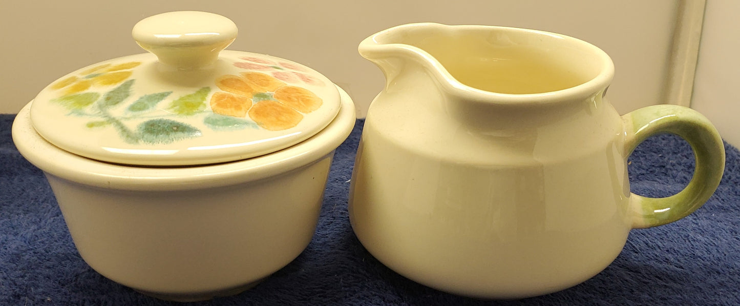 Franciscan Floral (USA Rim Shape) Creamer & Sugar Bowl with Lid LK