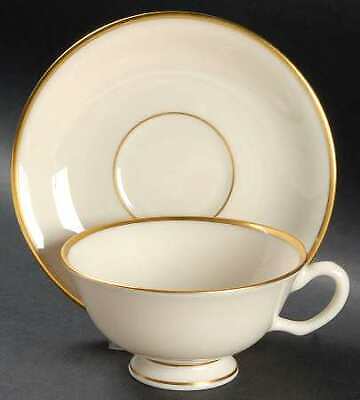 Set of 4 Lenox Mansfield Footed Cup & Saucer Sets