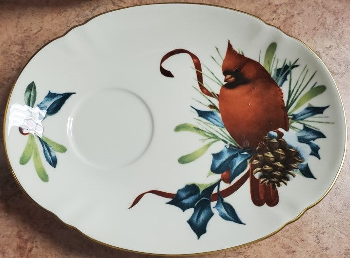 Set of 6 Lenox Winter Greetings Dessert Plate & Cup Sets