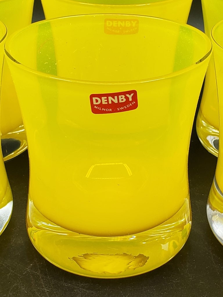 Set of 6 Denby Mirage Lemon Double Old Fashioneds LK
