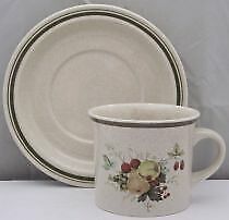 Set of 4 Royal Doulton Cornwall (Rim, Double Green Trim) Flat Cup & Saucer Sets