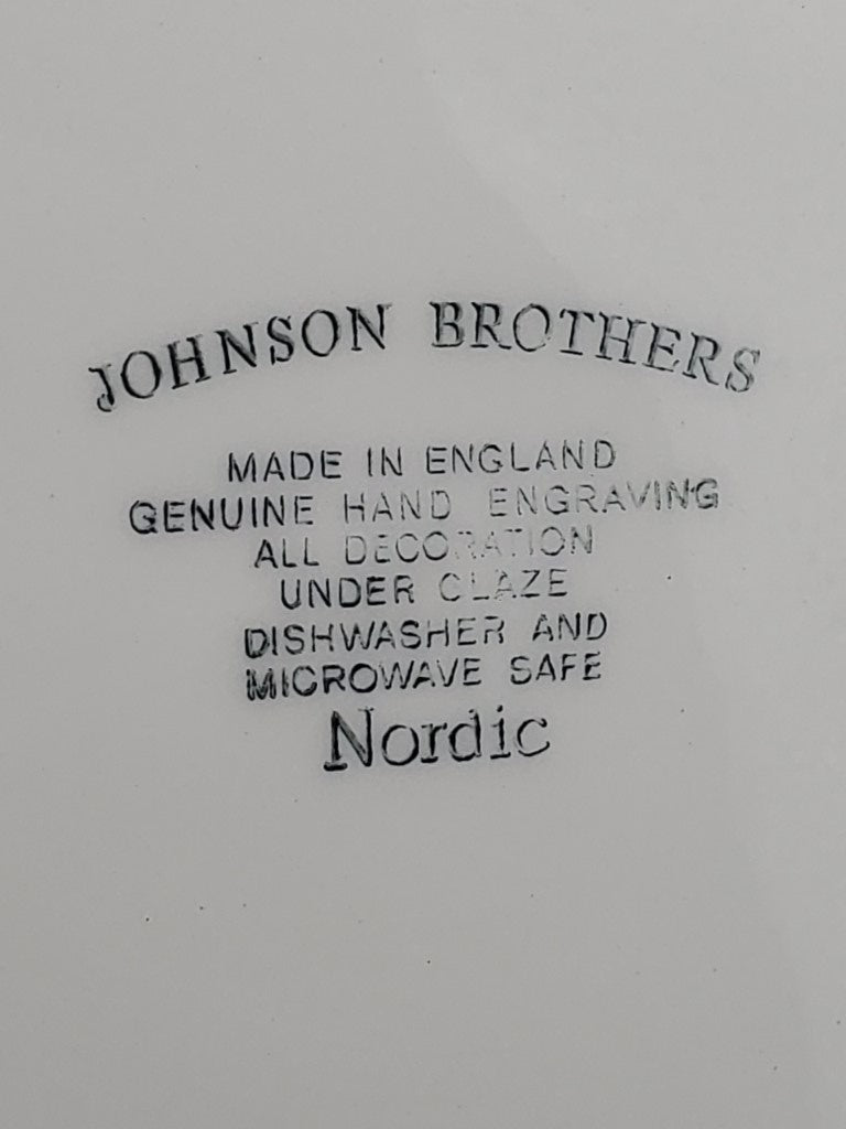 Set of 4 Johnson Brothers Blue Nordic Dinner Plates LK