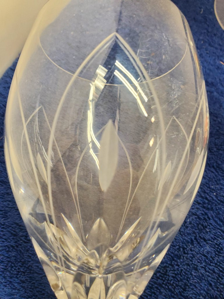 Set of 6 Gorham Crystal Borealis Wine Goblets LK