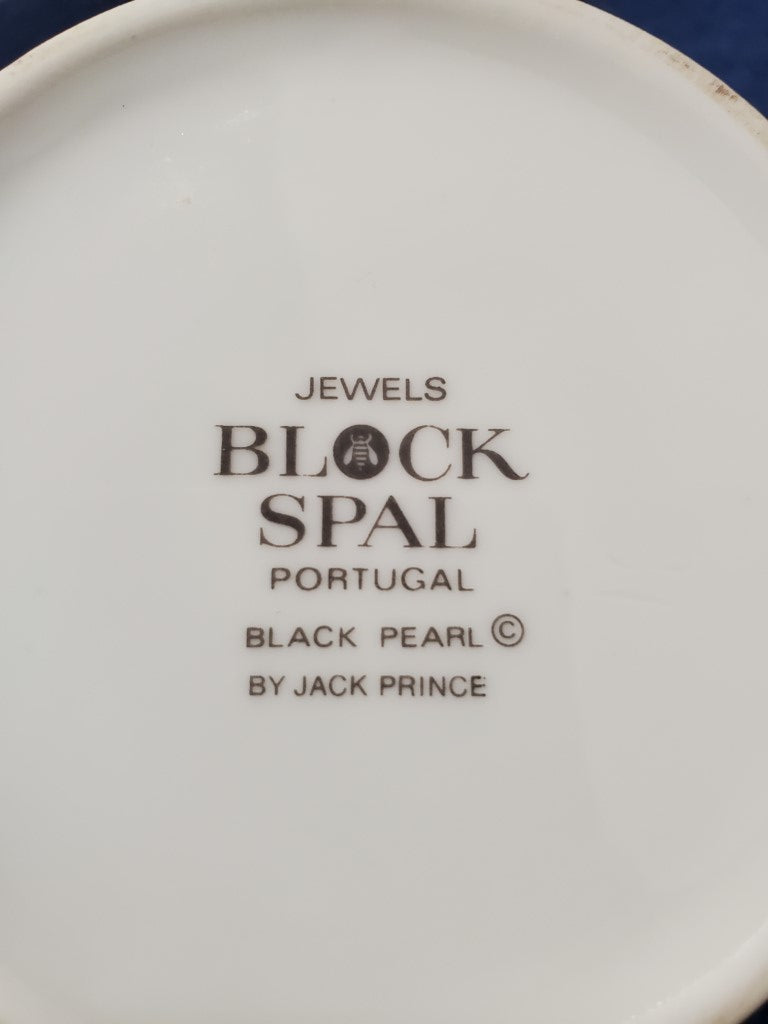 Block Spal Jewels Black Pearl Creamer & Sugar Bowl with Lid Set LK