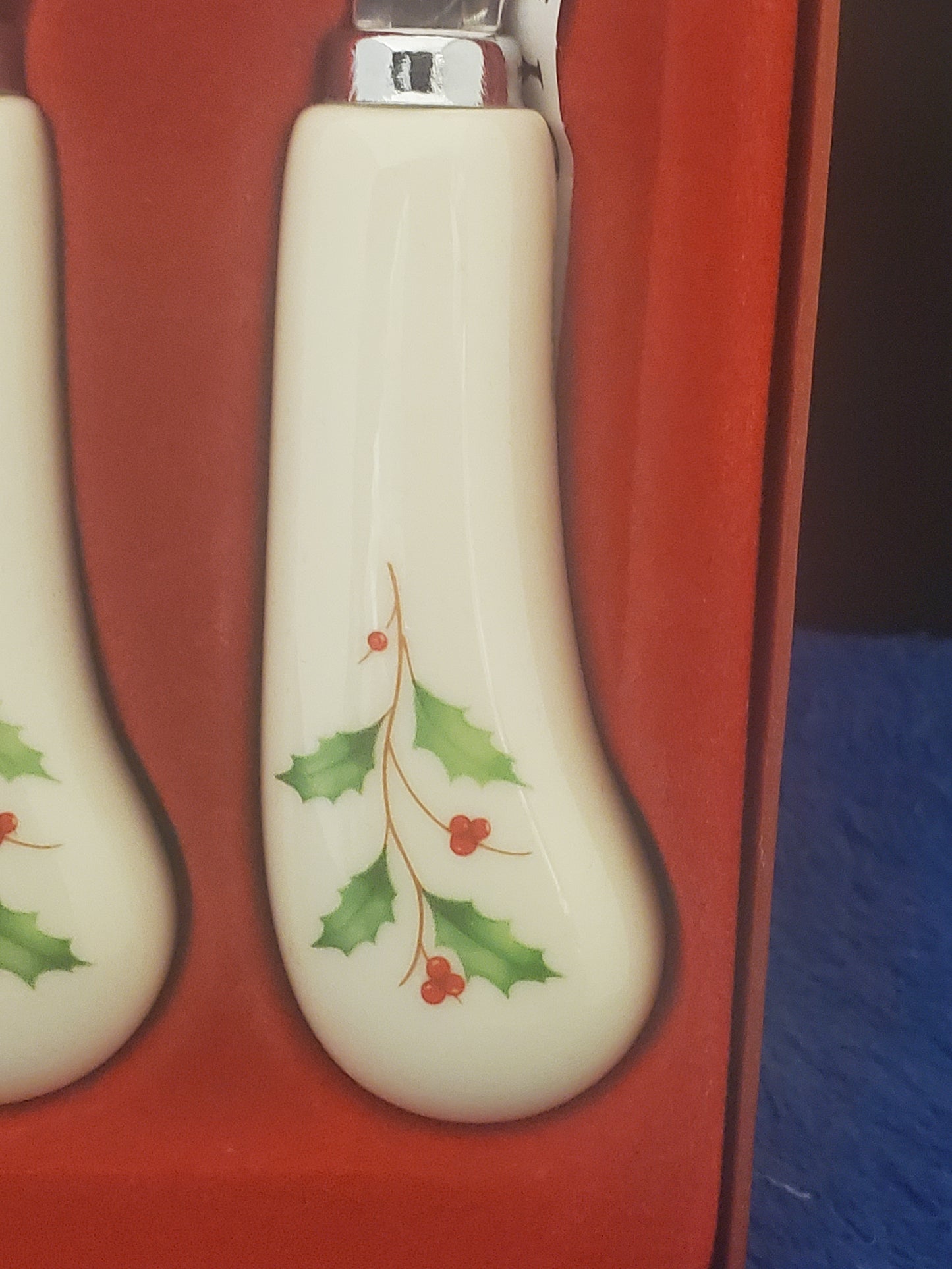 Set of 4 Lenox Holiday (Dimension) Cheese Knives with Stainless Blades NIB