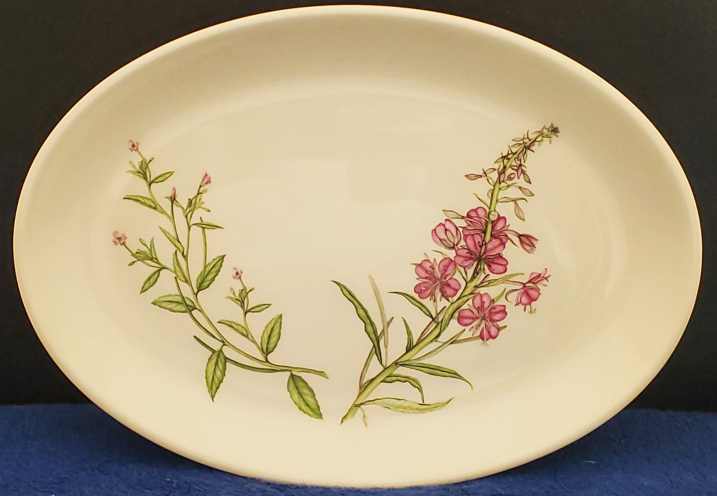 Portmeirion Queen's Hidden Garden 10" Oval Serving Platter (Willow Herb)