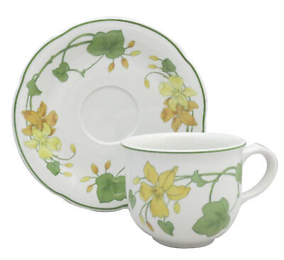 Set of 3 Villeroy & Boch Geranium (Non-Ribbed Rim) Flat Cup & Saucer Sets