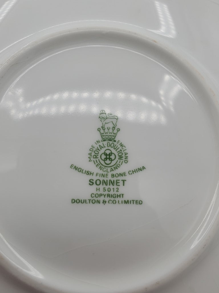 Set of 3 Royal Doulton Sonnet Cup & Saucer Sets LK