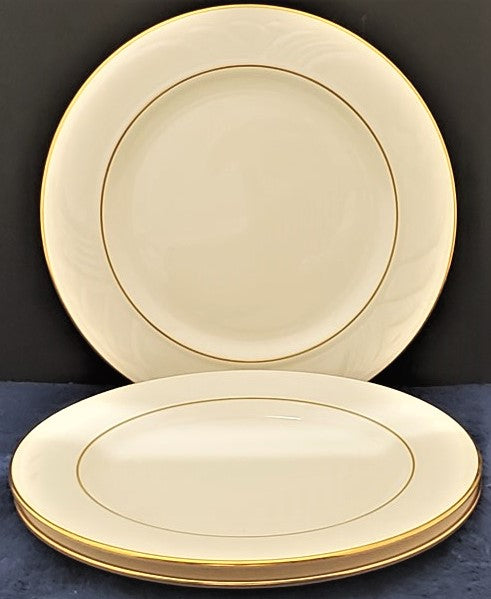Set of 3 Lenox Snowdrift Gold Dinner Plates LK