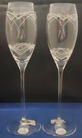 Set of 2 Varga Verona Bordeaux Tall Champagne Flutes