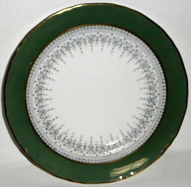 Royal Worcester Regency Green On Grey Bread & Butter Plate