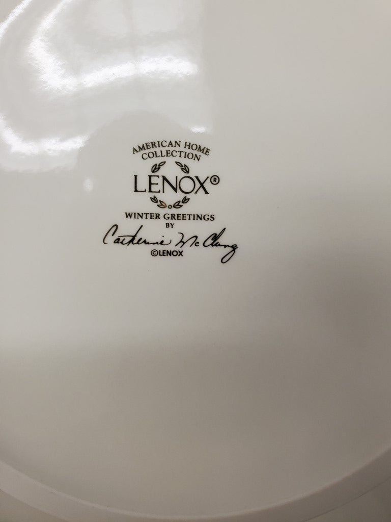Lenox Winter Greetings Footed Cake Plate