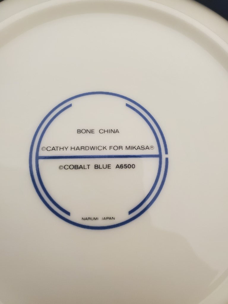 Set of 6 Mikasa Cathy Hardwick Cobalt Blue Coupe Soup Bowls LK