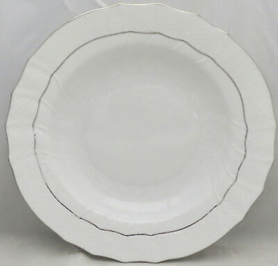 Set of 6 Herend Platinum Edge Large Rim Soup Bowls