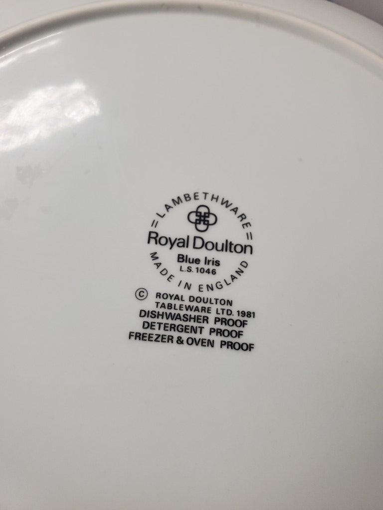 Royal Doulton Blue Iris 10" Oval Vegetable Bowl