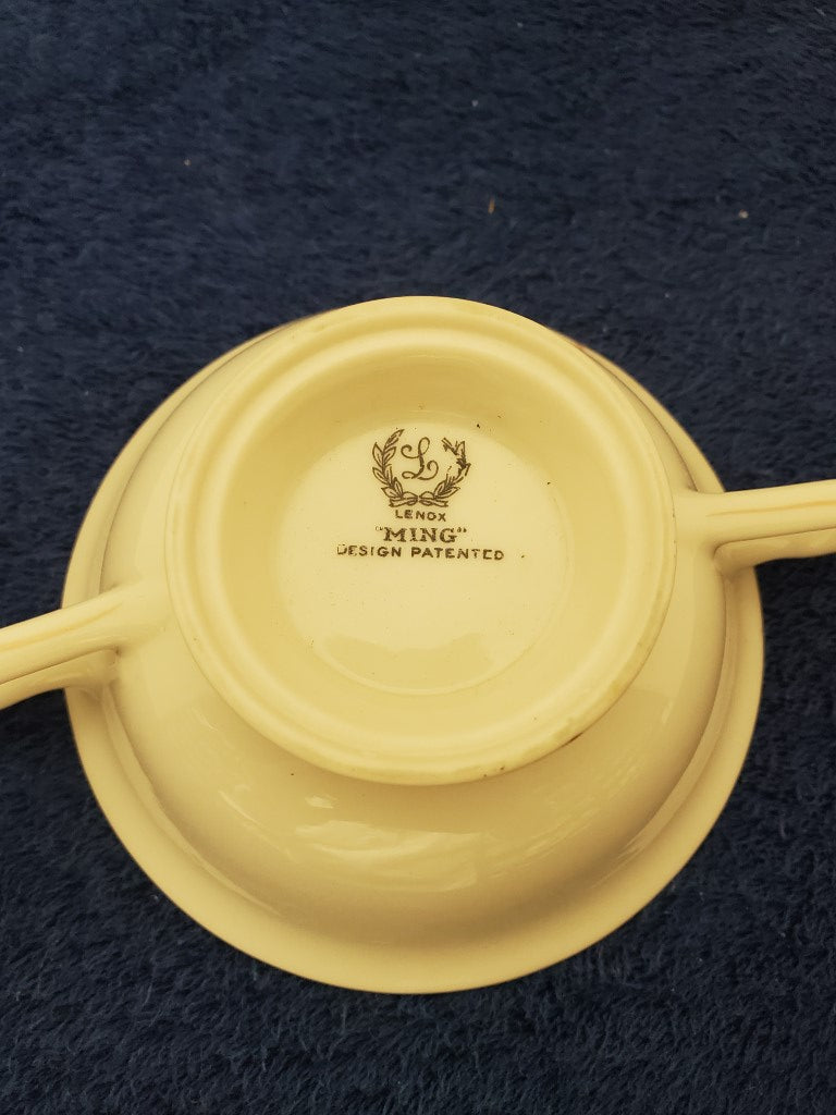 Set of 2 Lenox Ming Birds Cream Soup Cups LK