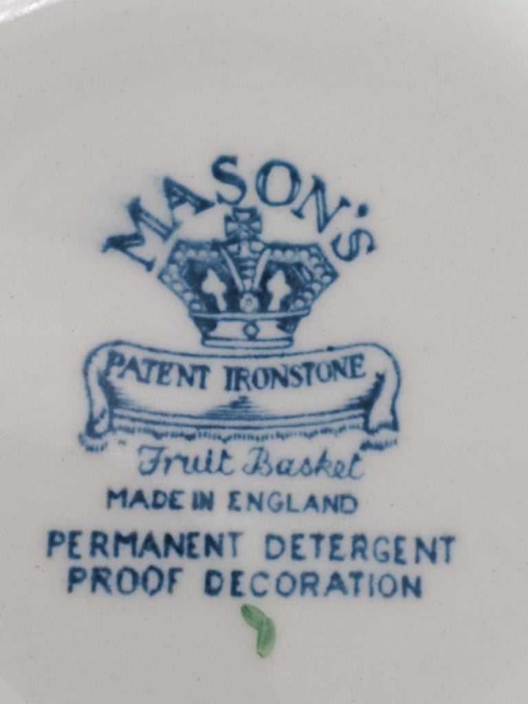 Set of 6 Mason's Fruit Basket Blue Multicolor Bread & Butter Plates LK