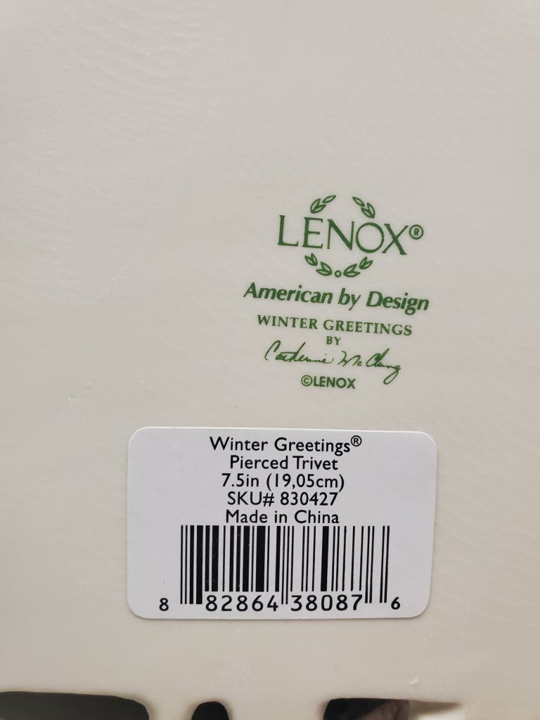 Set of 2 Lenox Winter Greetings Square Trivets