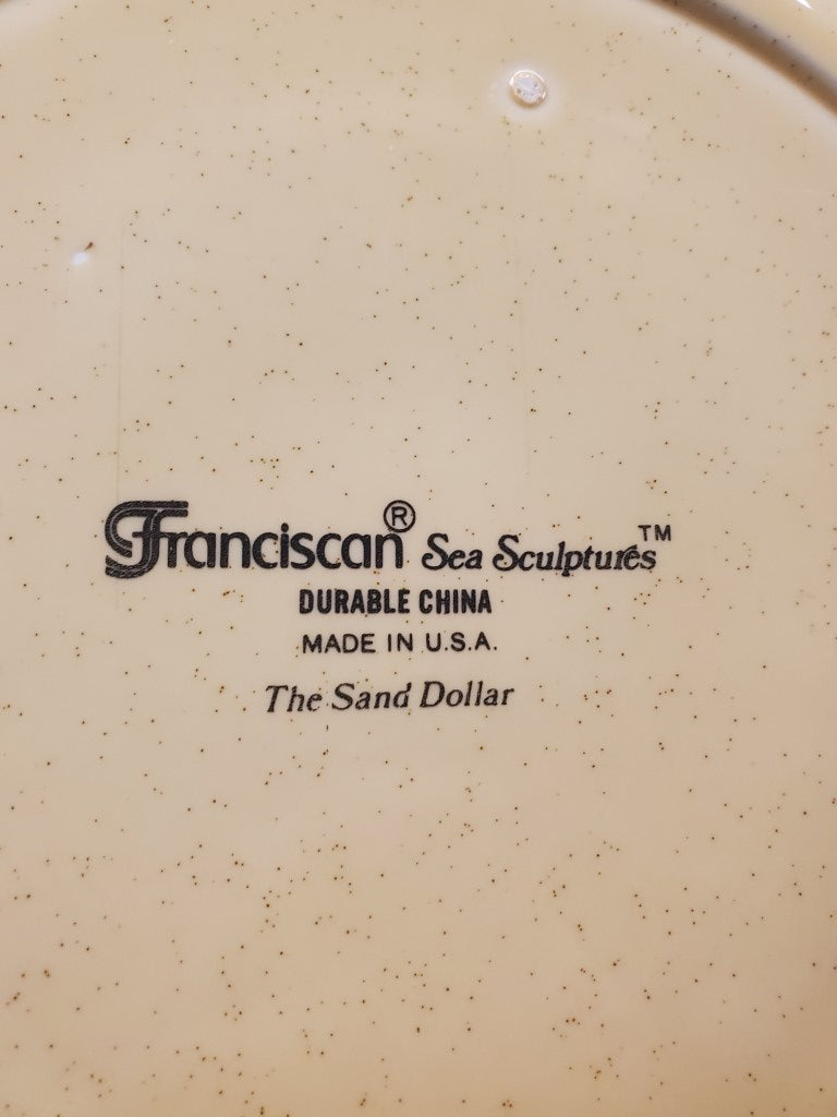 Set of 3 Franciscan Sea Sculptures White The Sand Dollar Dinner Plates LK