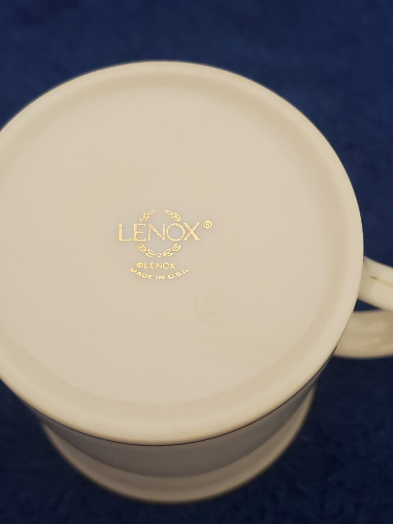 Set of 4 Lenox Eternal Restyled Mugs (Stripe Handle)