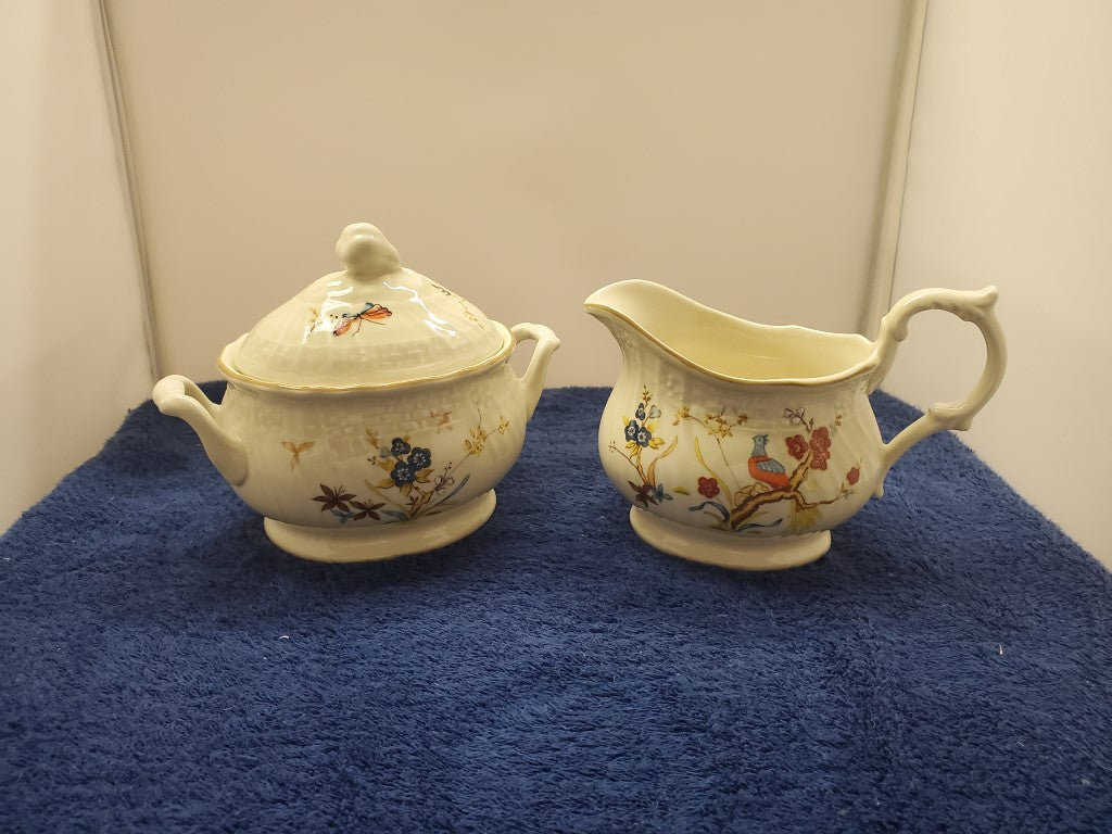 Mikasa Shangri-La Creamer & Sugar Bowl with Lid