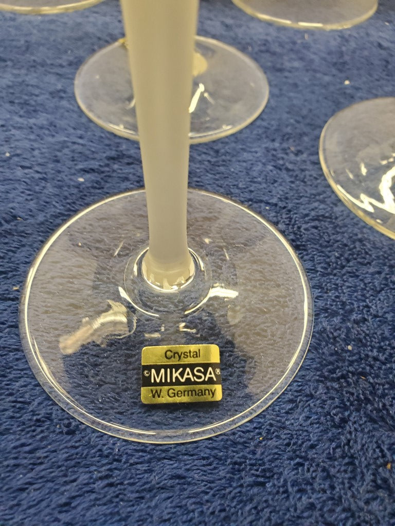 Set of 6 Mikasa Vogue Frost Fire Water Goblets LK