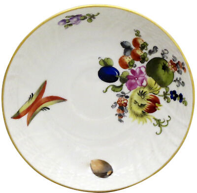 Set of 4 Herend Fruits & Flowers (Bfr) Saucers for Flat Demitasse Cup (1709)