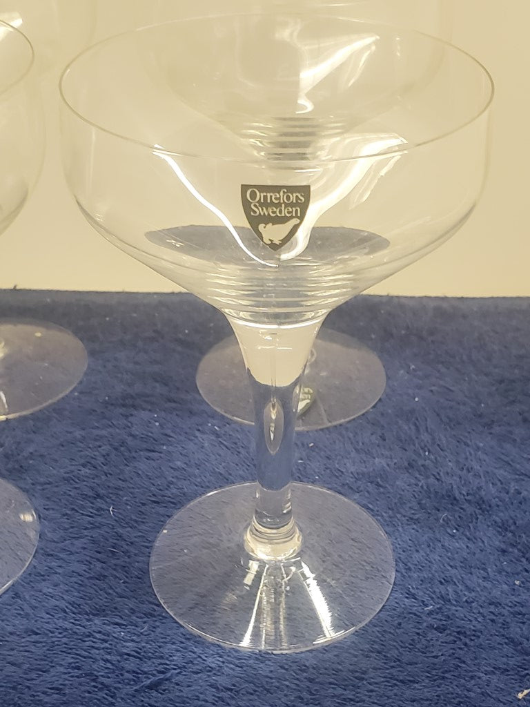 Set of 4 Orrefors Rhapsody Clear Champagne/Tall Sherbets LK