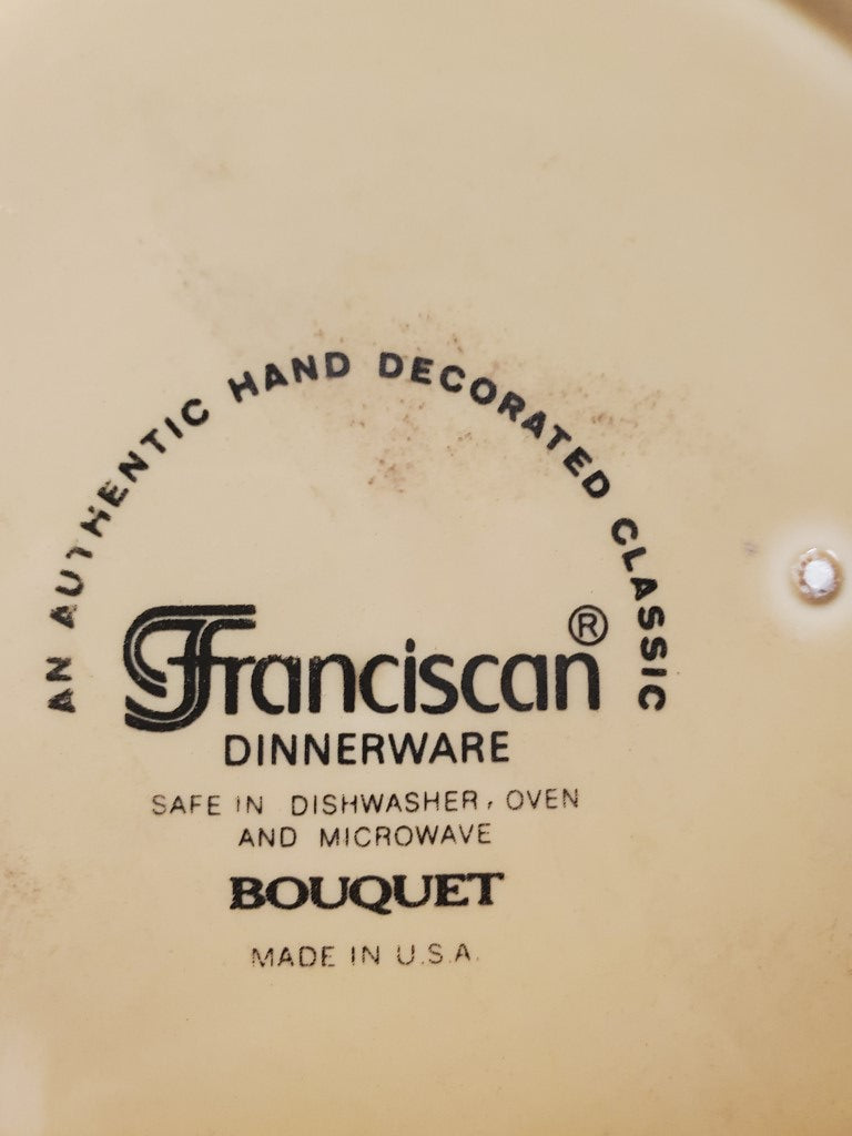 Set of 4 Franciscan Tan Bouquet Cup & Saucer Sets LK
