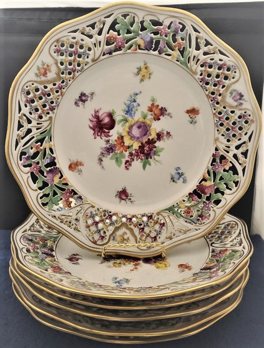 Set of 6 Schumann Chateau Dresden - Royal Dresner Art Dinner Plates