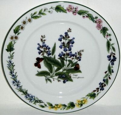 Royal Worcester Worcester Herbs (Green Trim) Salad Plate (Sage)