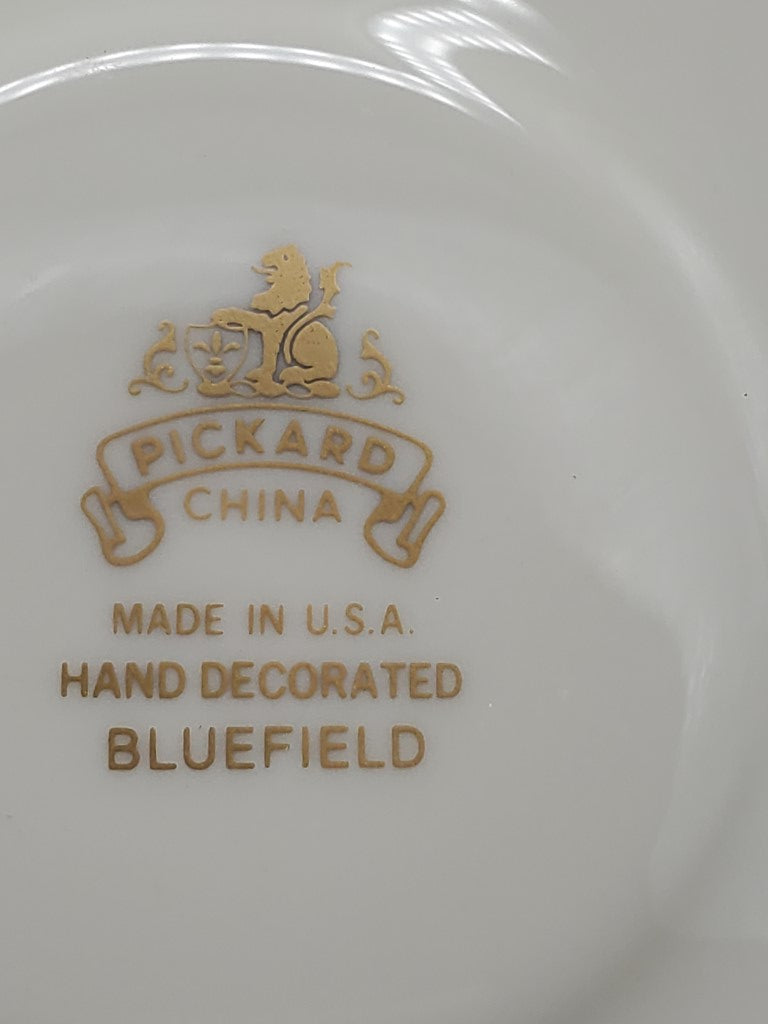 Set of 4 Pickard Bluefield Cup & Saucer Sets LK