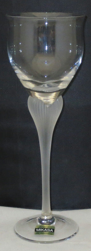 Set of 2 Mikasa Sea Mist-Clear-Frost Stem Wine Glasses