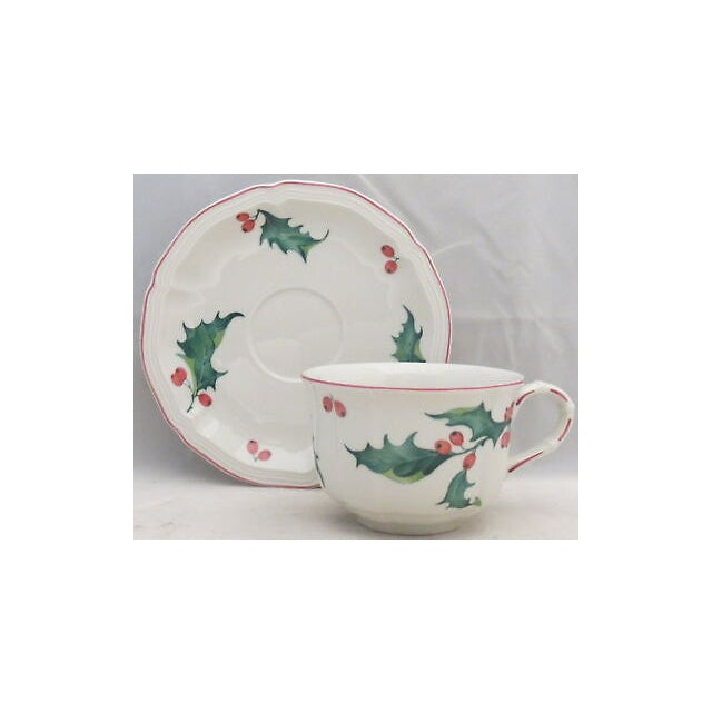 Villeroy & Boch Holly Flat Cup & Saucer Set