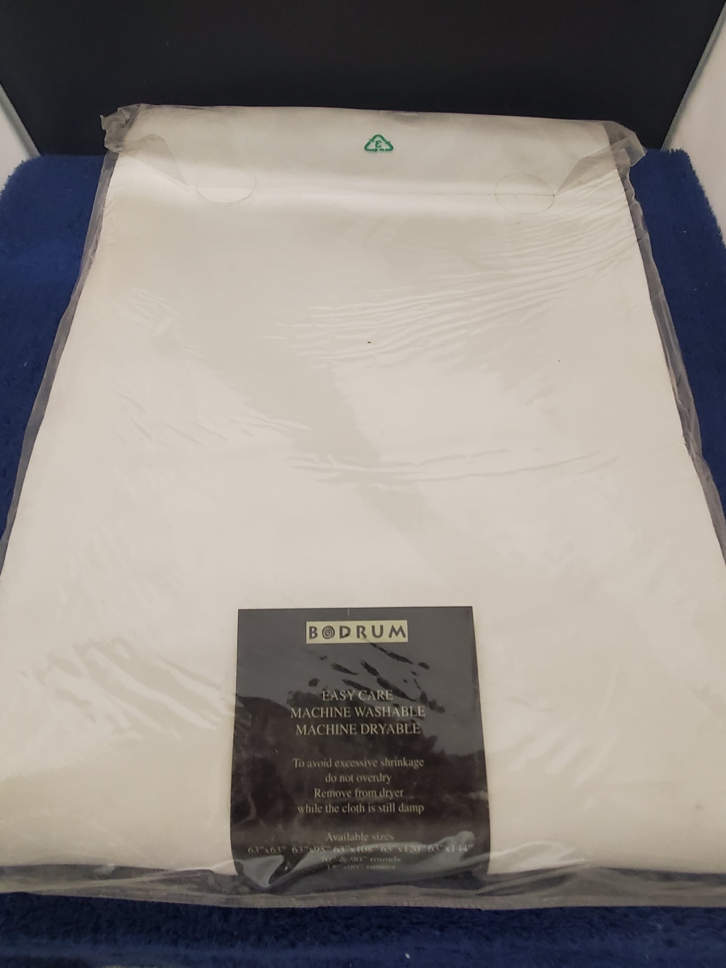 Bodrum Carlton White Tablecloth 63"x144"