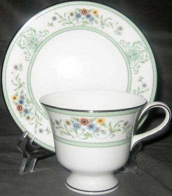 Set of 2 Wedgwood Agincourt Green Cup & Saucer Sets (Footed)