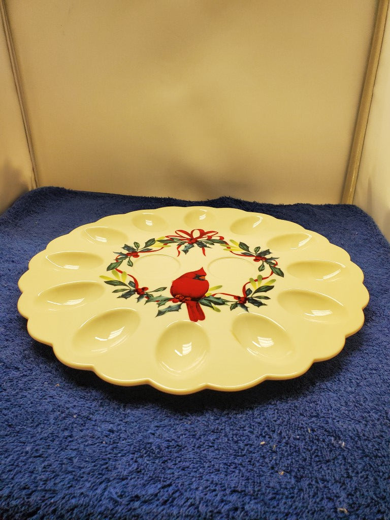 Lenox Winter Greetings Deviled Egg Plate