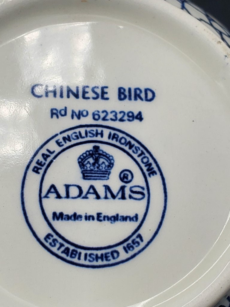 Adams Chinese Bird Creamer & Sugar Bowl with Lid LK