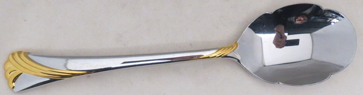 Set of 2 Lenox Kelly Gold (Stainless, Gold Accent) Sugar Spoons