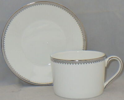Set of 4 Wedgwood Grosgrain Flat Cup & Saucer Sets