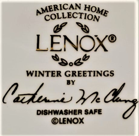 Set of 6 Lenox Winter Greetings Luncheon Plates (Cardinal)