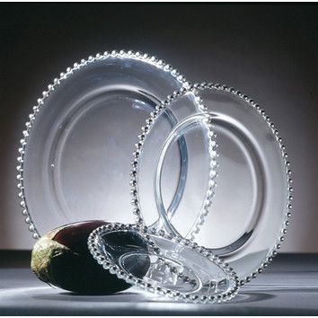 Set of 8 Ten Strawberry Street Belmont Clear 13" Round Platter/Chargers