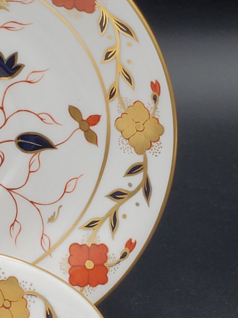Set of 4 Royal Crown Derby Asian Rose (Duesbury Shape) Cream Soup Cup & Saucer Sets LK