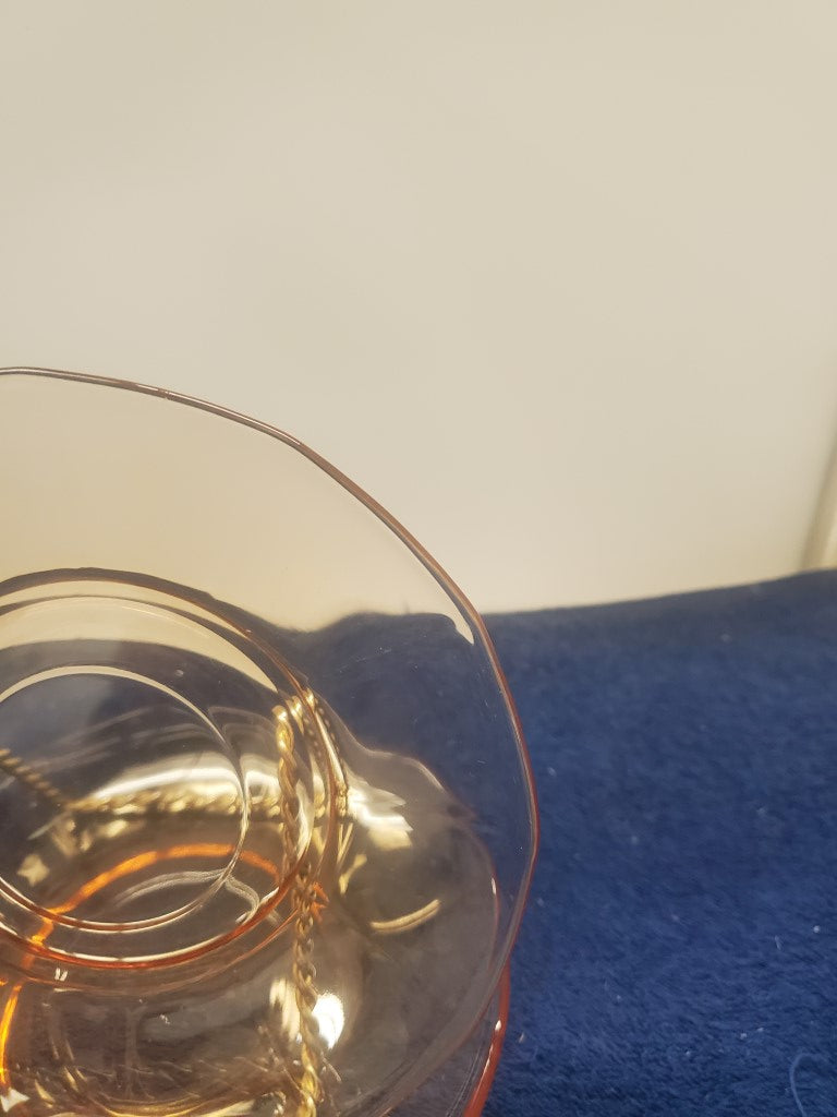Set of 2 Depression Glass Fairfax Amber (Orange) Saucers SASE102225
