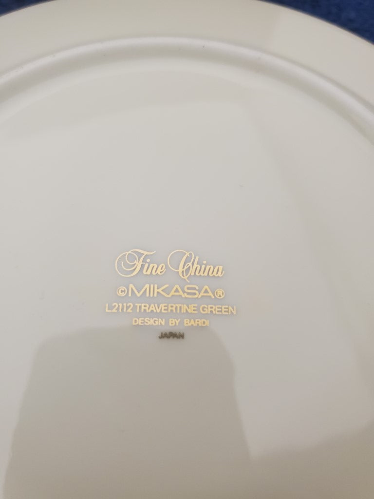 Set of 7 Mikasa Travertine Green Bread & Butter Plates LK